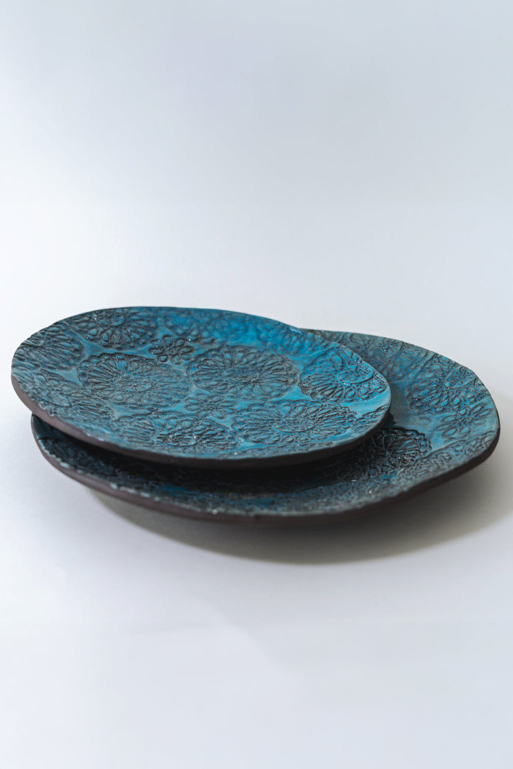 BLAUE SPITZENKERAMIKSCHALE