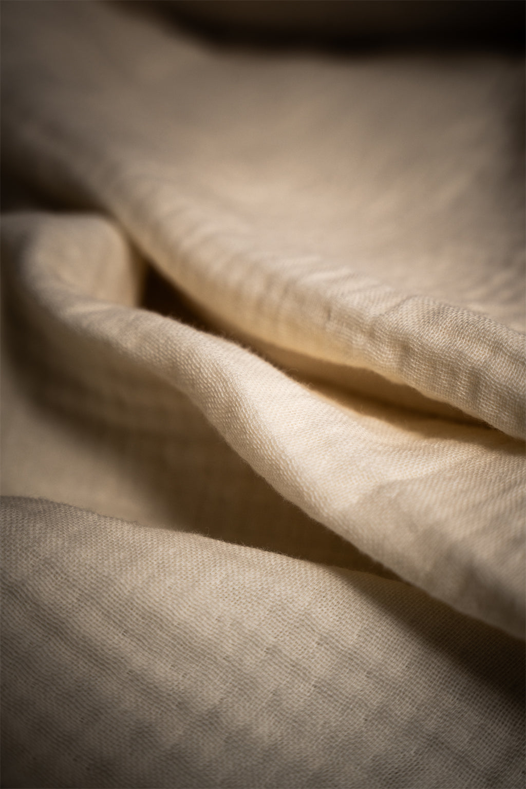 Cremefarbenes Crinkle-Bettbezug-Set