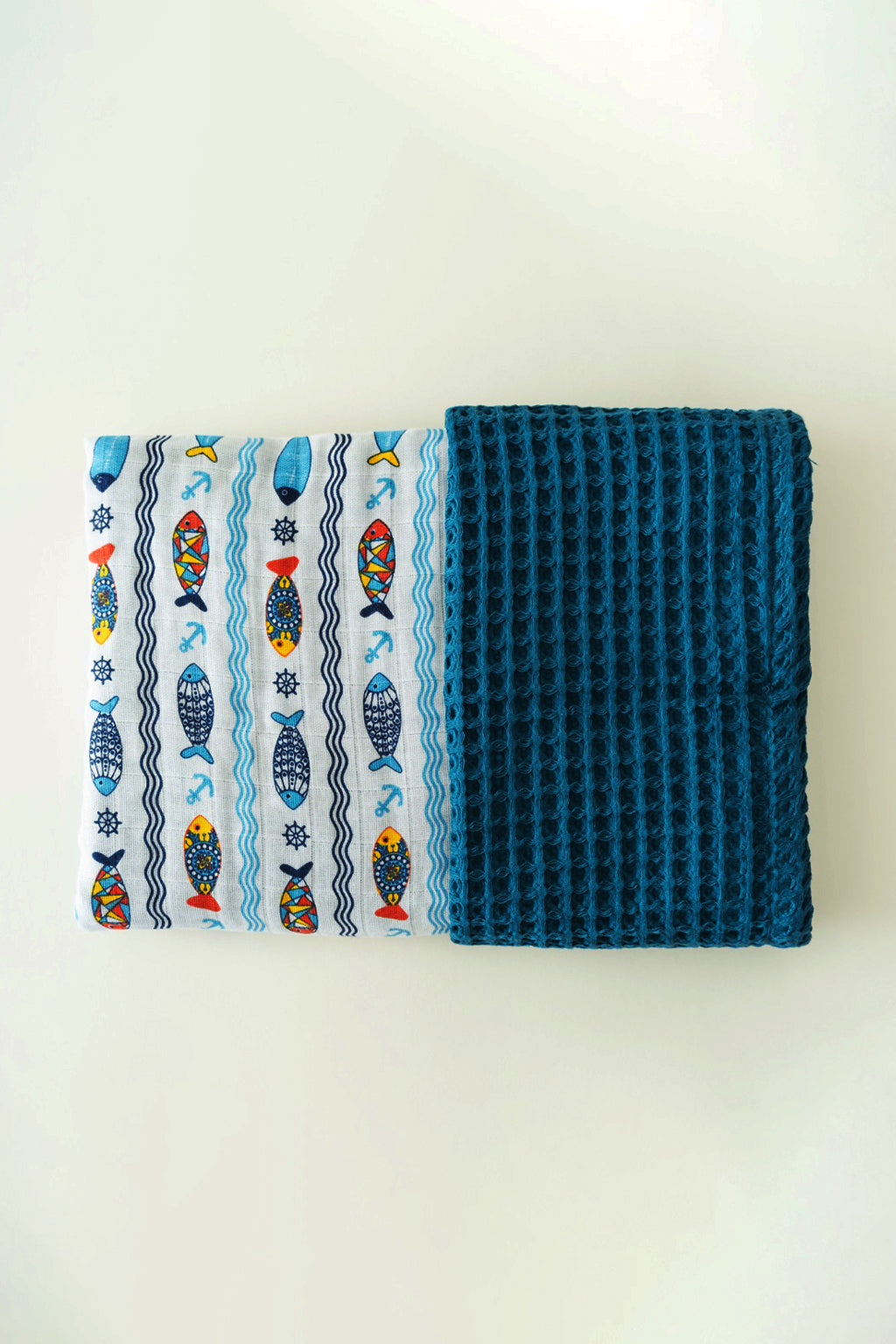 FISCH WAFFEL-MUSSELIN BABYDECKE