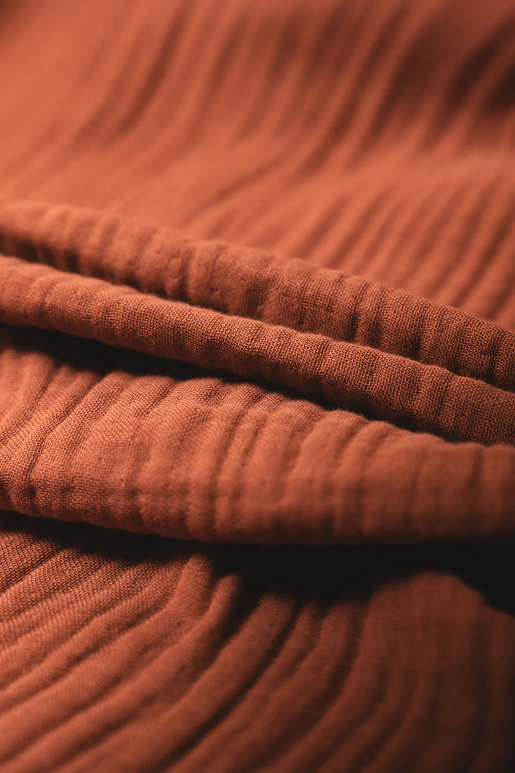 Bettbezug-Set in Crinkle-Optik in Terrakotta