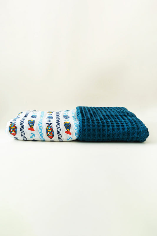FISCH WAFFEL-MUSSELIN BABYDECKE