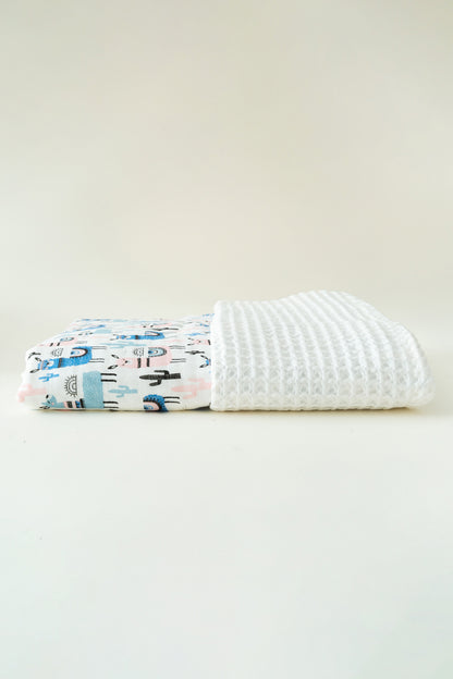 LAMA WAFFEL-MUSSELIN-BABYDECKE