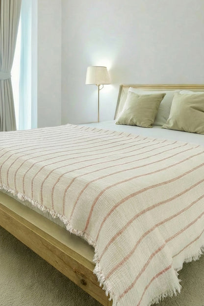 DUO BEIGE CRINKLE BED COVER