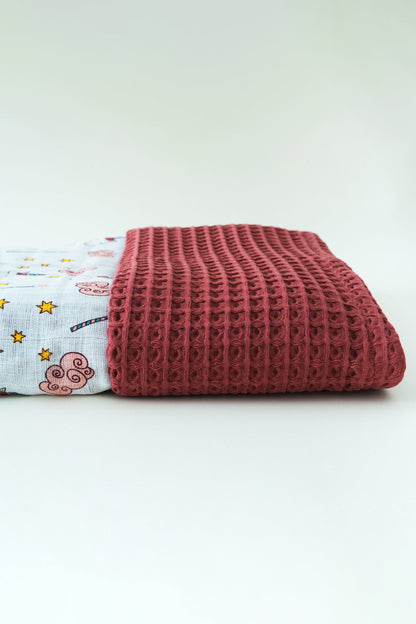 Einhorn-Waffel-Musselin-Babydecke
