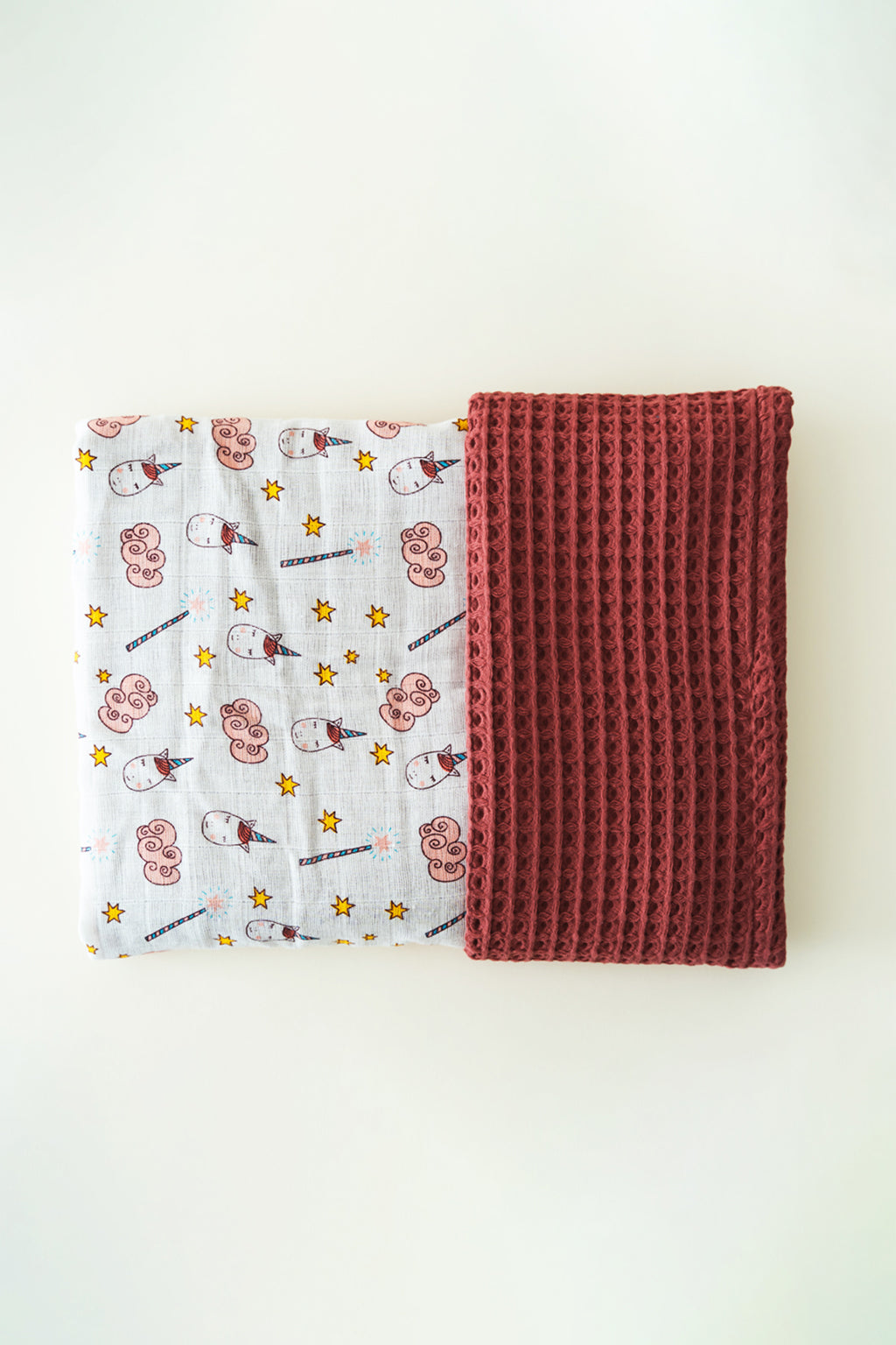Einhorn-Waffel-Musselin-Babydecke
